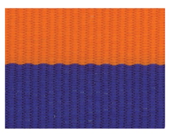 Blue/Orange "V" Neck Ribbon with Clip, 1 1/2" wide 2