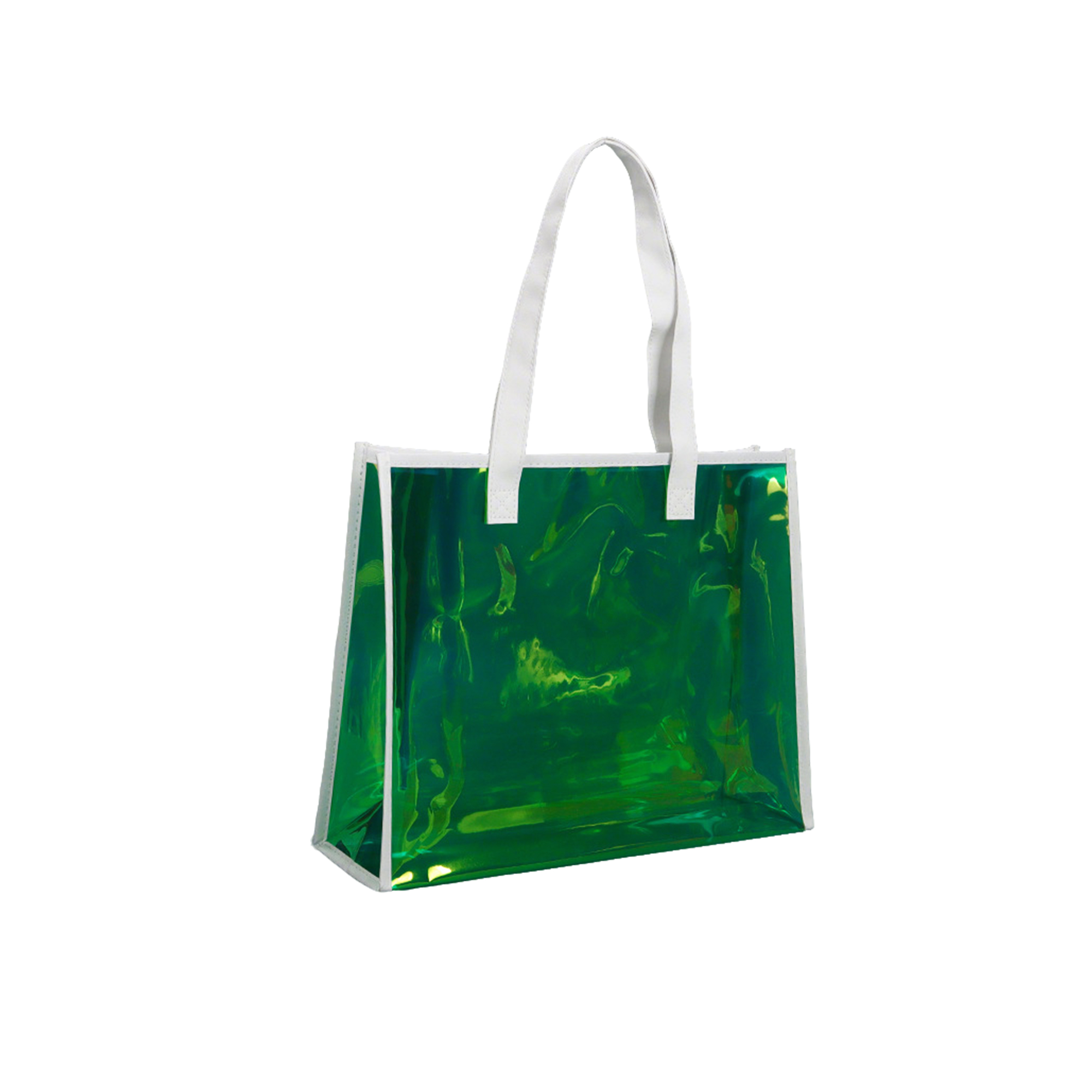 Polyvinyl Chloride Iridescent Tote, custom tote bag with logo imprint 2