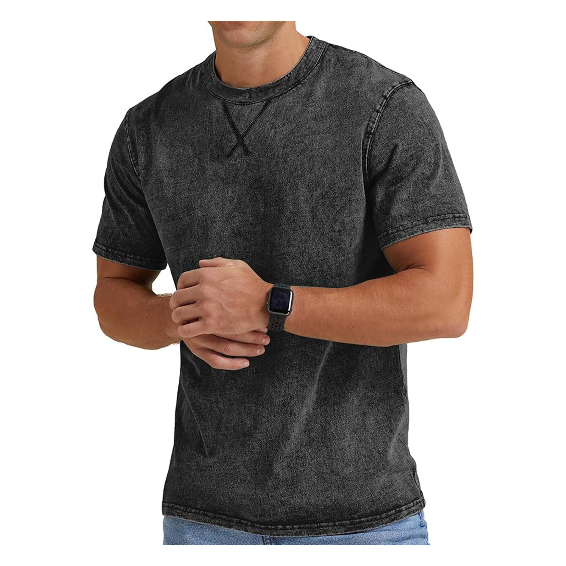 washed and distressed heavy cotton T-shirt 4