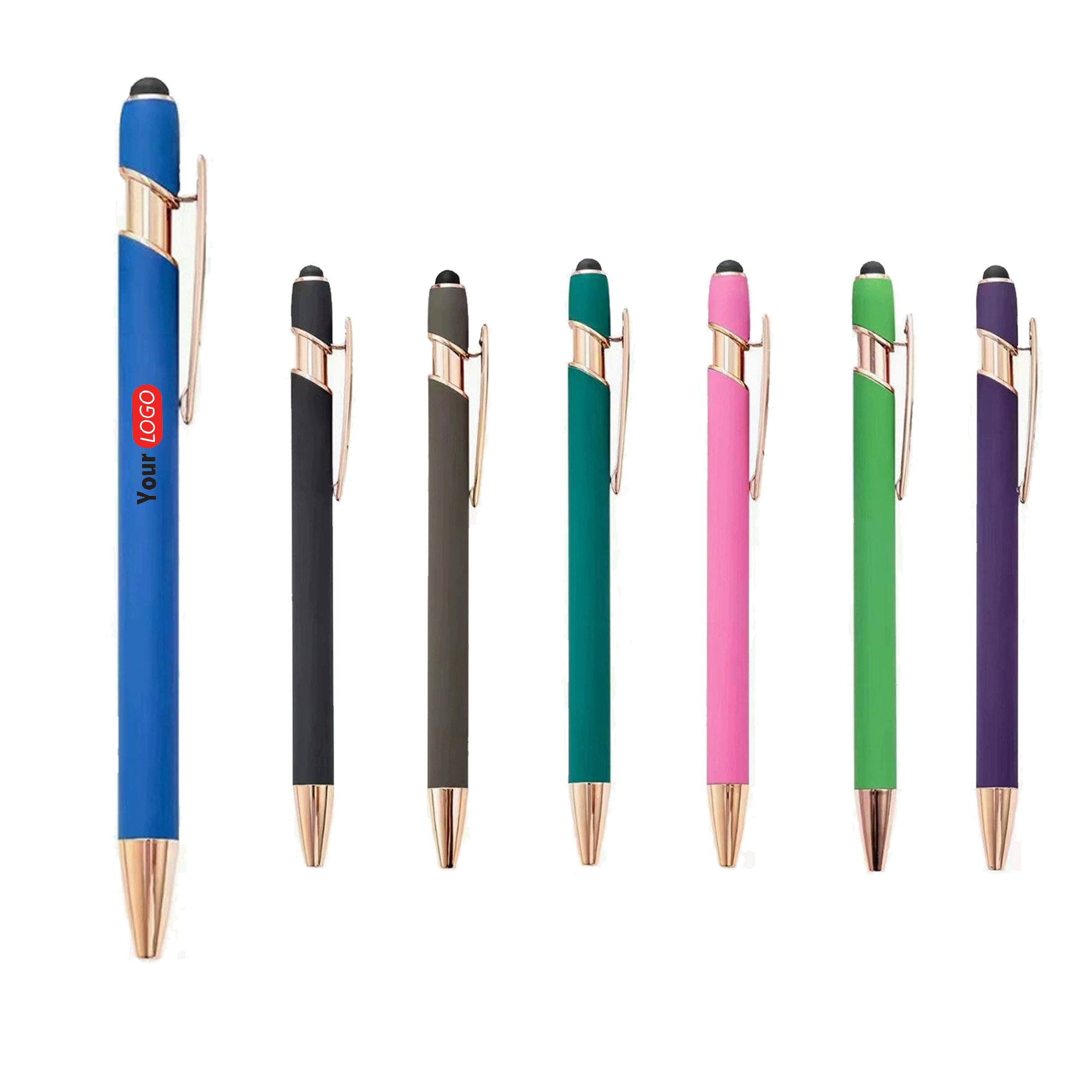 Rose Gold Ballpoint Pen with Stylus Tip 1