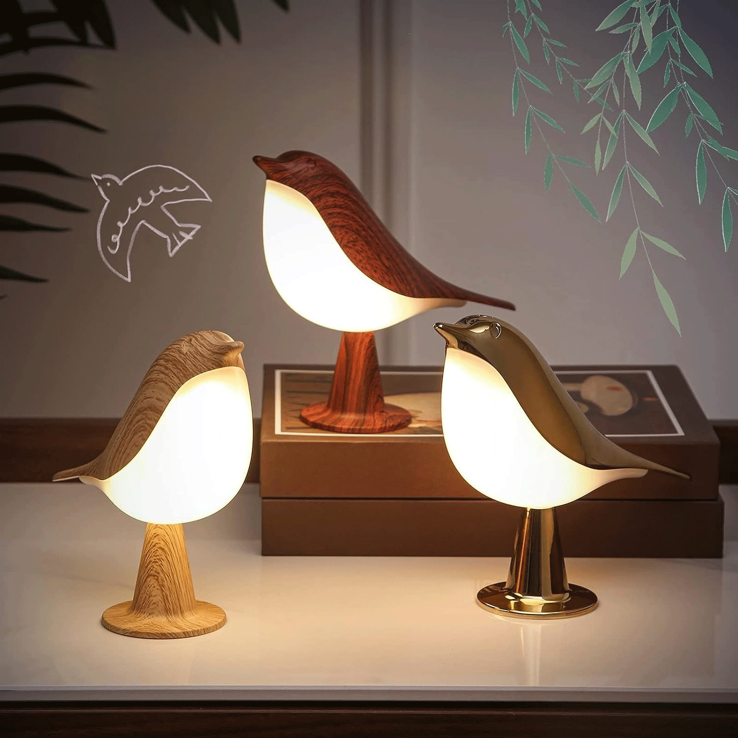 bedrooms decoration baby room adjustable Bird Touch Light 17