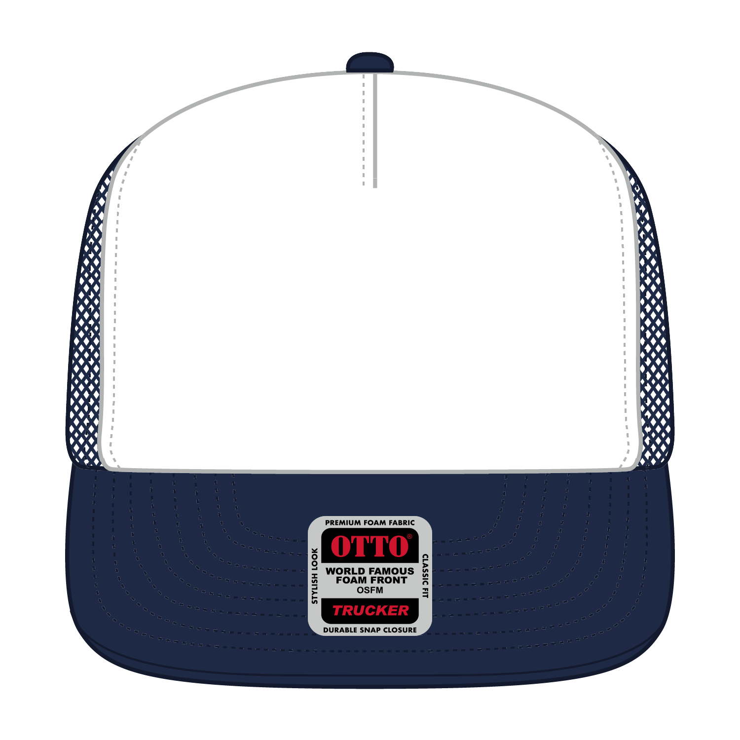 OTTO CAP® OTTO SNAP 5 Panel High Crown Mesh Back Trucker Snapback Hat 43