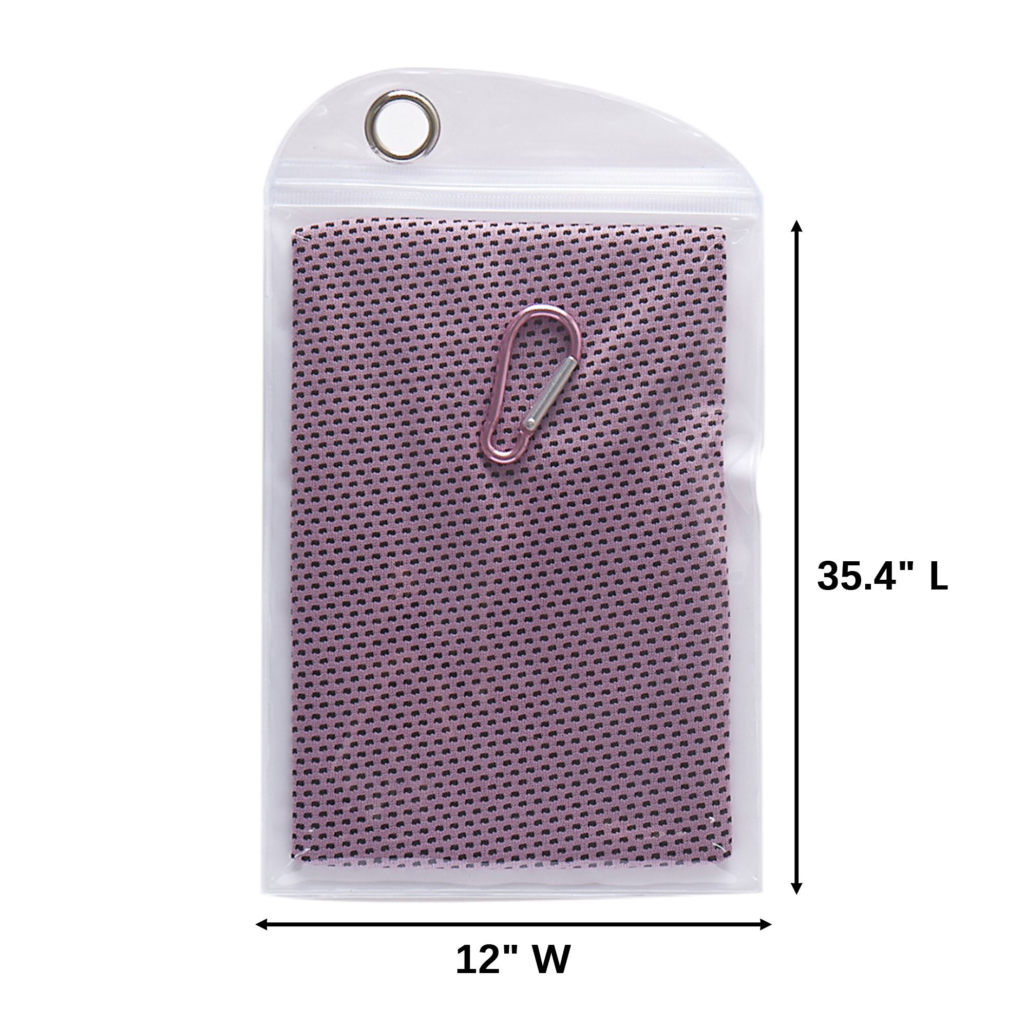 Cooling Mesh Towel With Carabiner Clip 35.4" x 12" 3