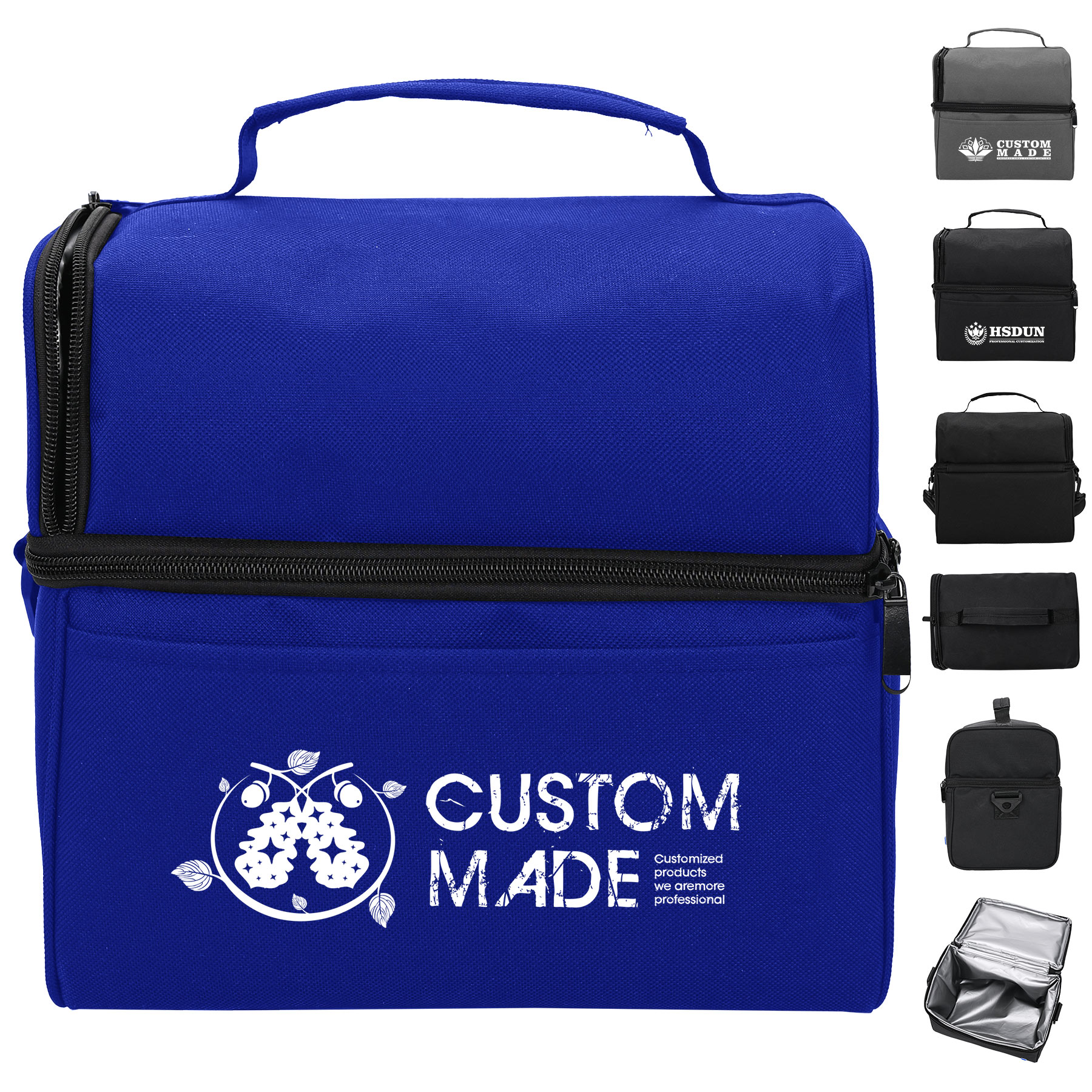 Double-Layer Polyester Crossbody Lunch Bag 4