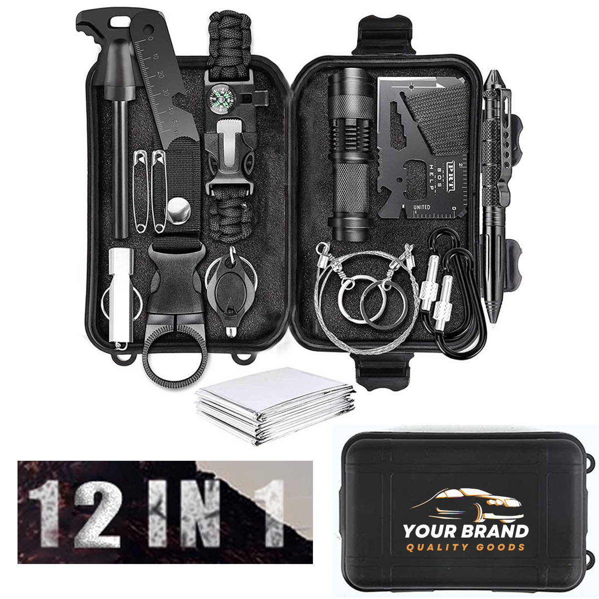 12 In 1 Survival Kit For Wilderness Survival Set 1