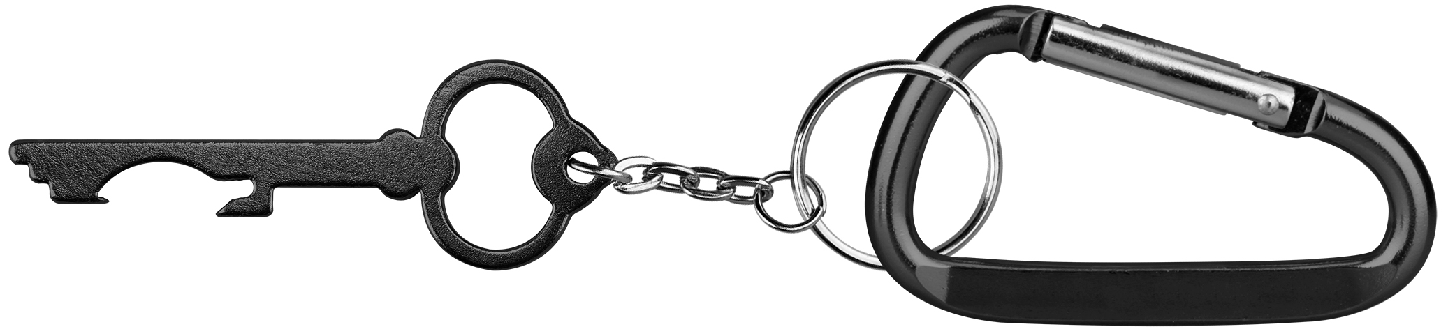 Key Shaped Aluminum Bottle Opener with Key Chain & Carabiner 2