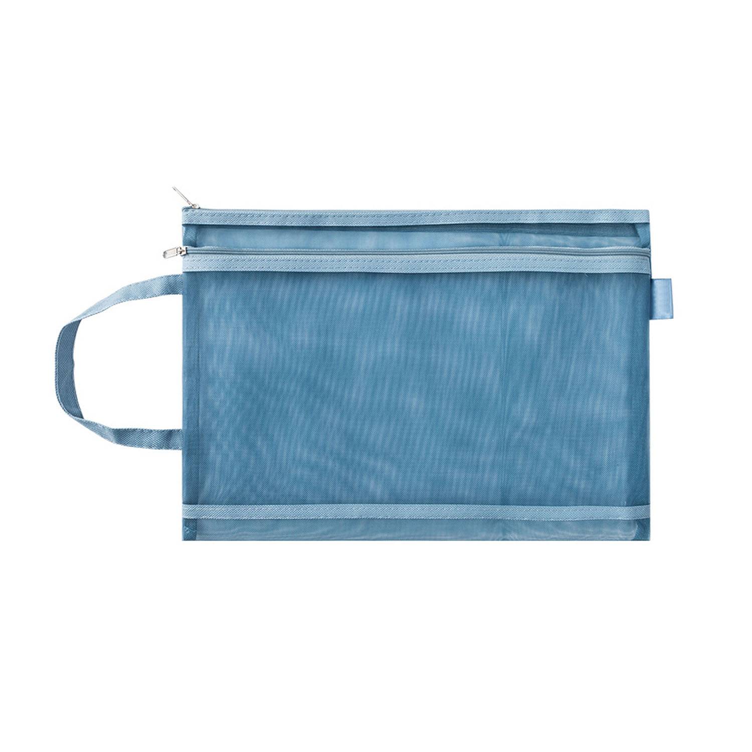 Large Durable Portable Zipper Nylon Mesh Pencil Case 2