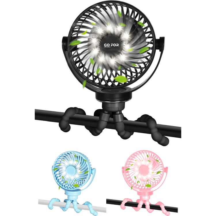Baby Stroller Fan With Light 1