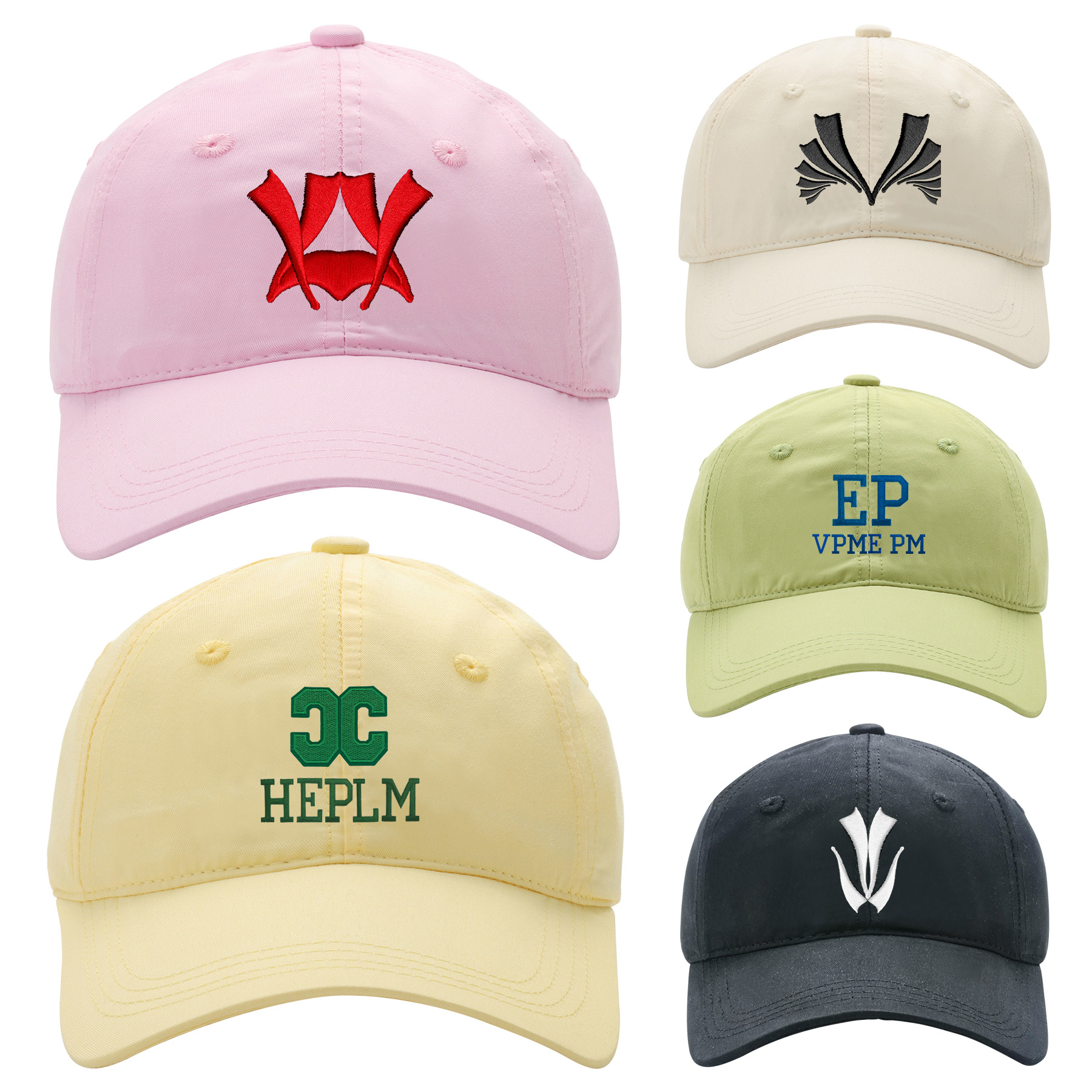6-Panel Tencel Cotton Embroidered Curved Brim Baseball Cap 2