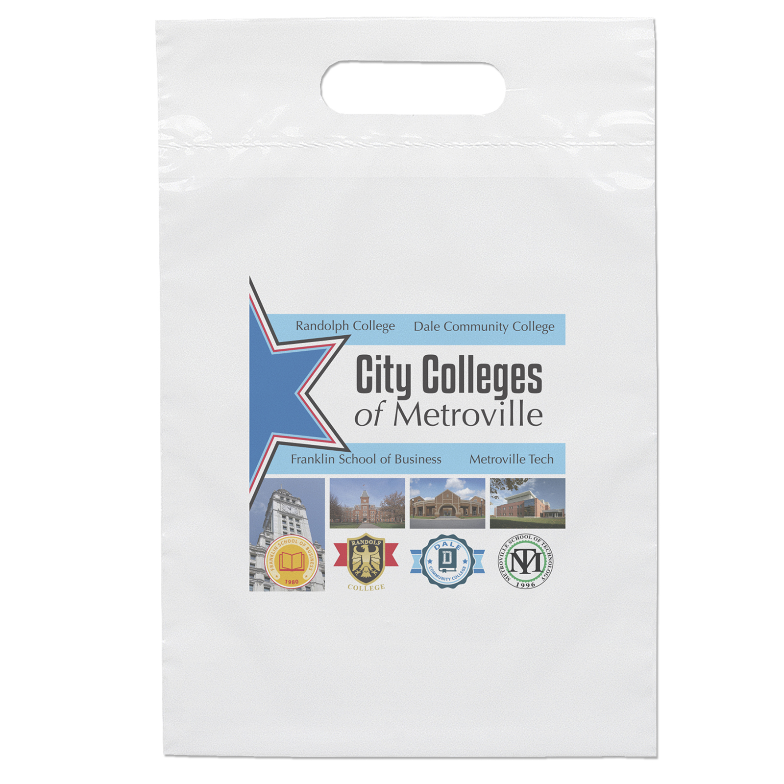Die Cut Handle Bag - 9 1/2W x 14H - Dynamic Color 6