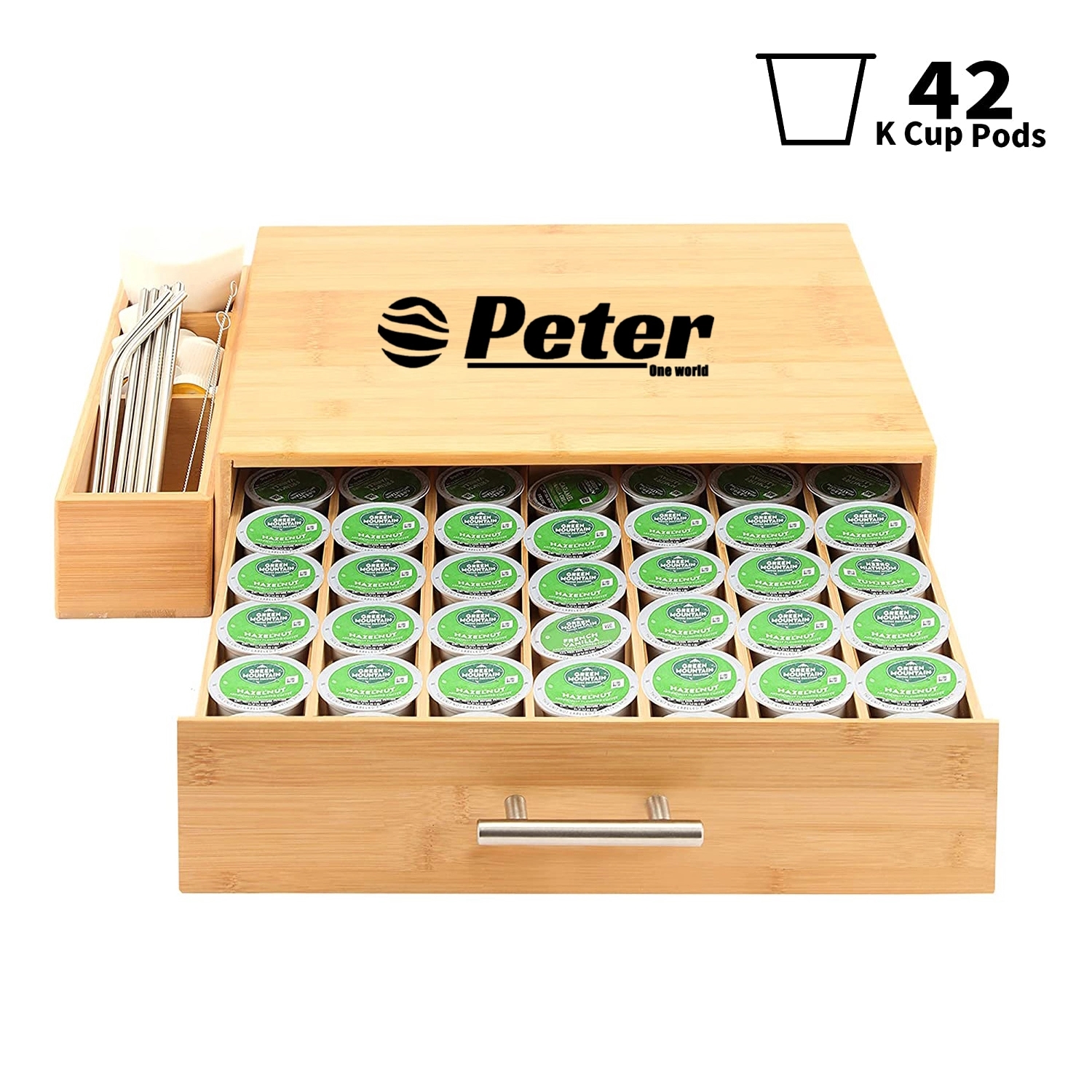 Bamboo Coffee Pod Storage Organizer 3