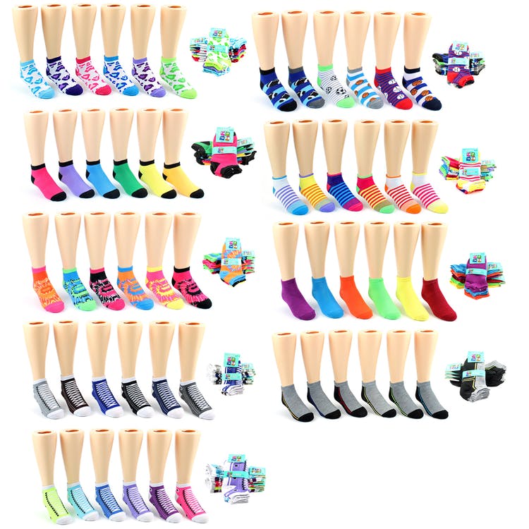 Toddlers' Ankle Socks - Assorted Print Size 2-4 1