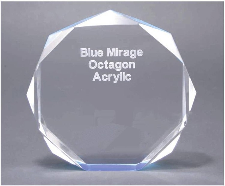 7" Blue Mirage Octagon Acrylic Award
