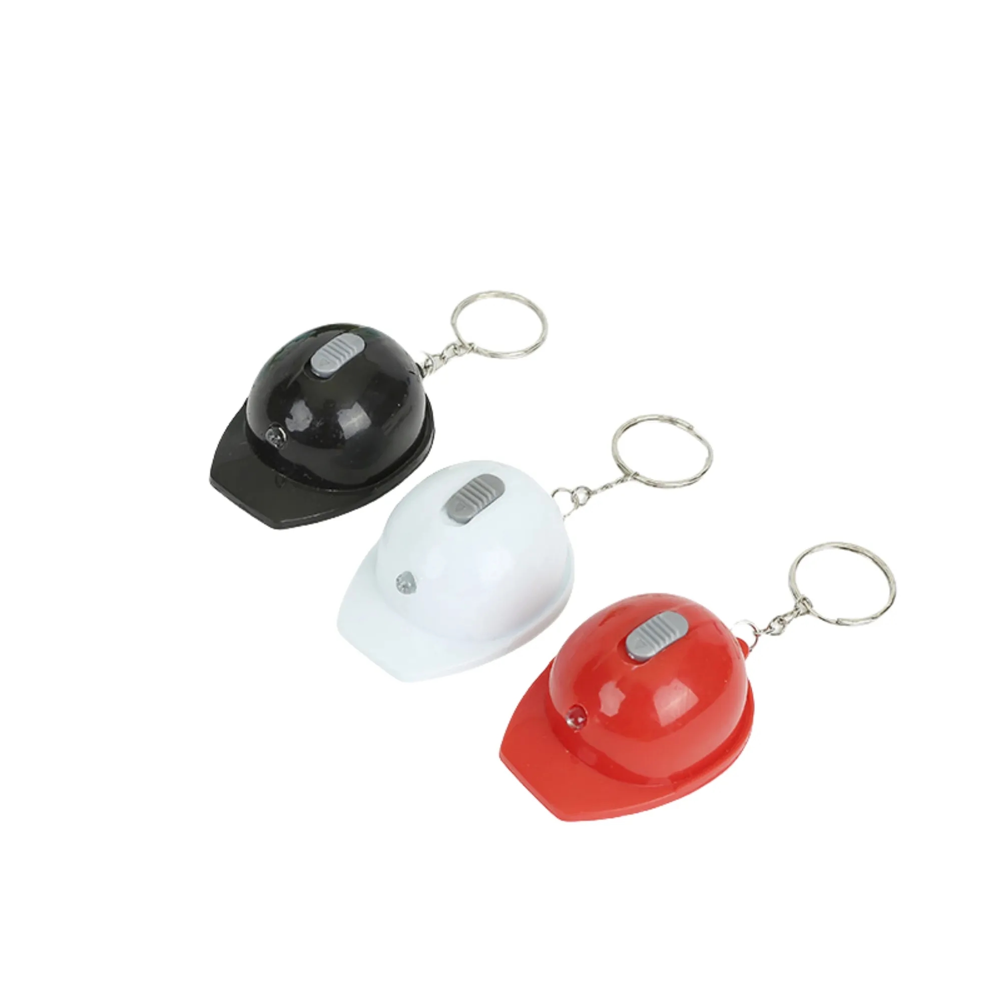 Mini Construction Hat Flashlight Keychain Safety Helmet 4