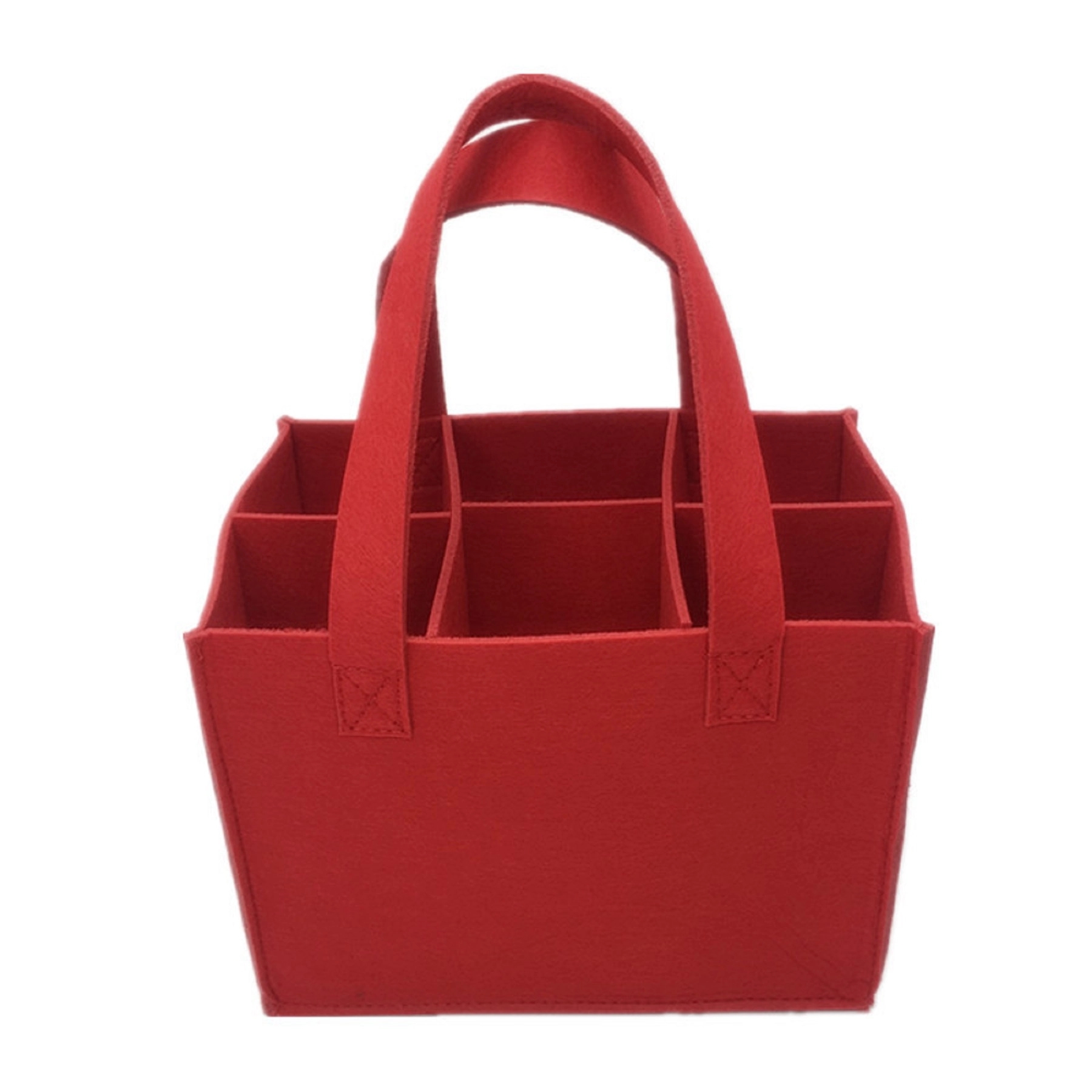 Multi-pockets Felt Wine Tote Bag Beer Pouch with Handle 7