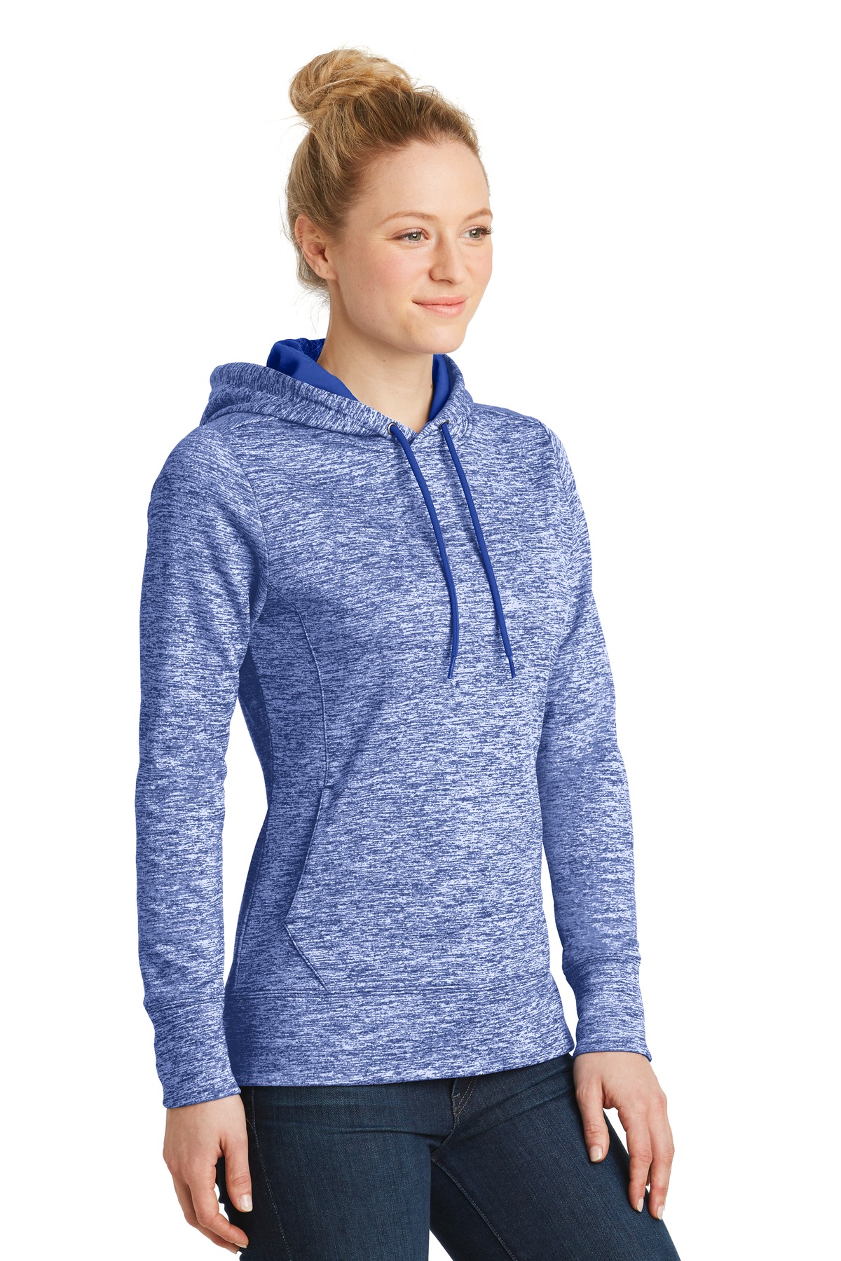 Sport-Tek Women's PosiCharge Electric Heather Fleece Hooded Pullover. LST225, custom hoodie or sweatshirt with logo imprint 8