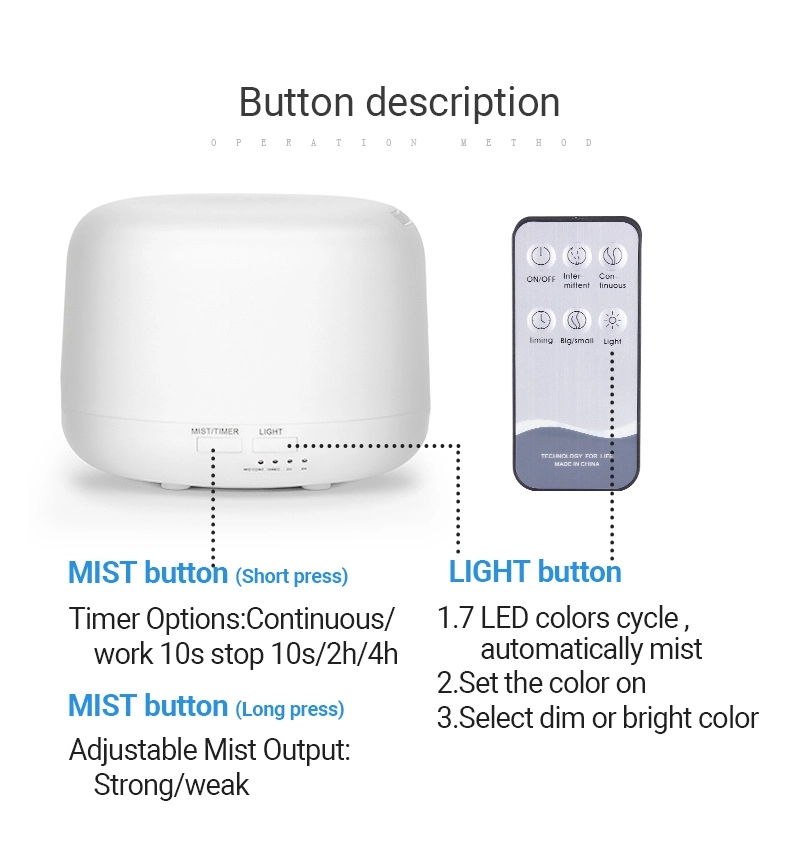 500Ml 7 Led Humidifier 5