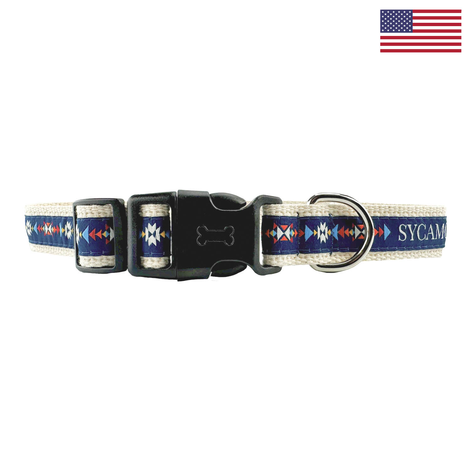 1" Woven Pet Collar w/ Nickel-Plated Hardware & Cotton Webbing - "Elite" Weave