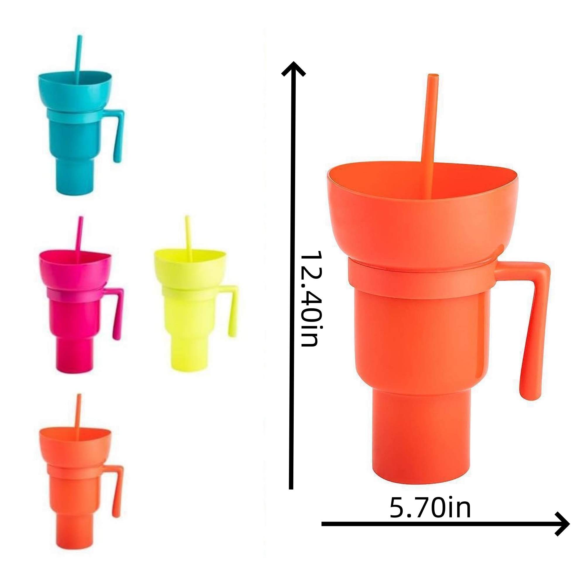 Customized Popcorn Bucket Beverage Coke Juice Straw Cup 4