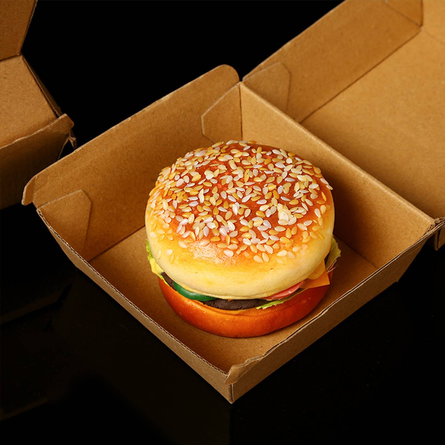 Custom Disposable Kraft Paper Burger Box 6