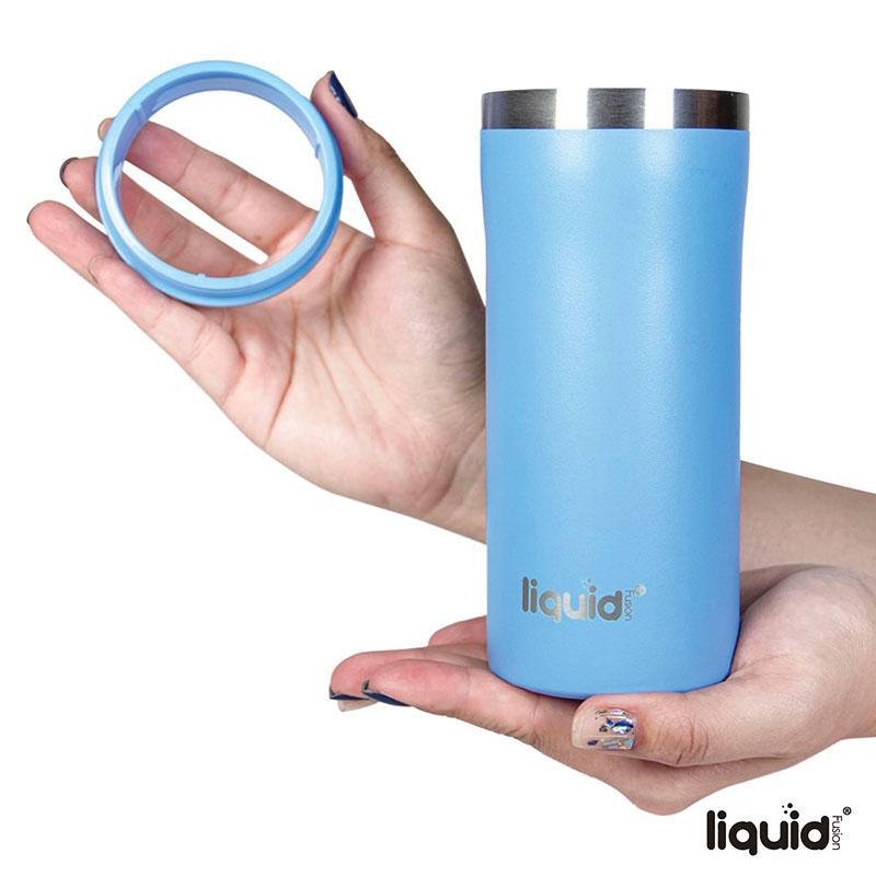 Liquid Fusion® 12 oz. Double Wall, Stainless Steel Skinny Can Cooler 2