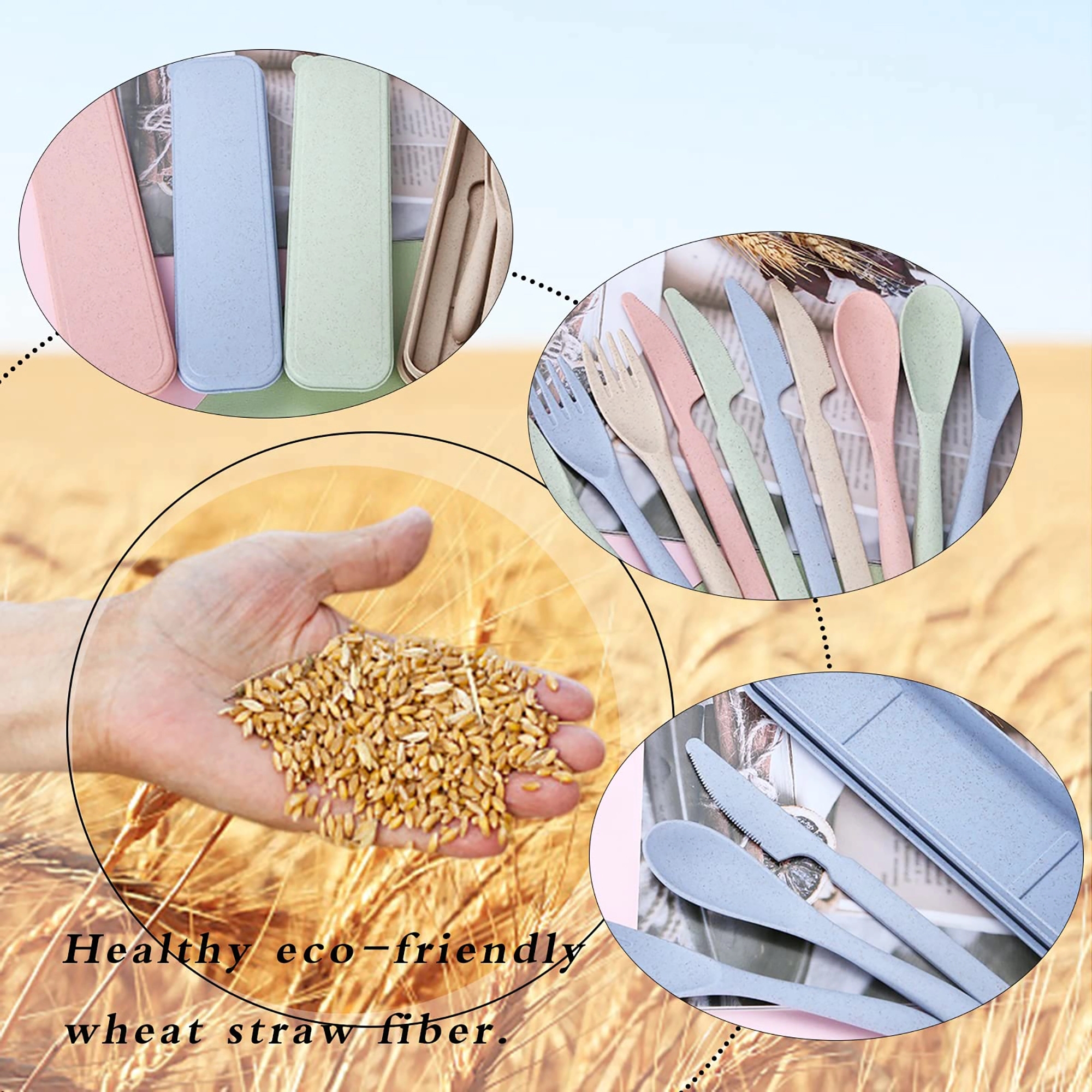 3 PCS Cutlery Portable Reusable Flatware Set 8