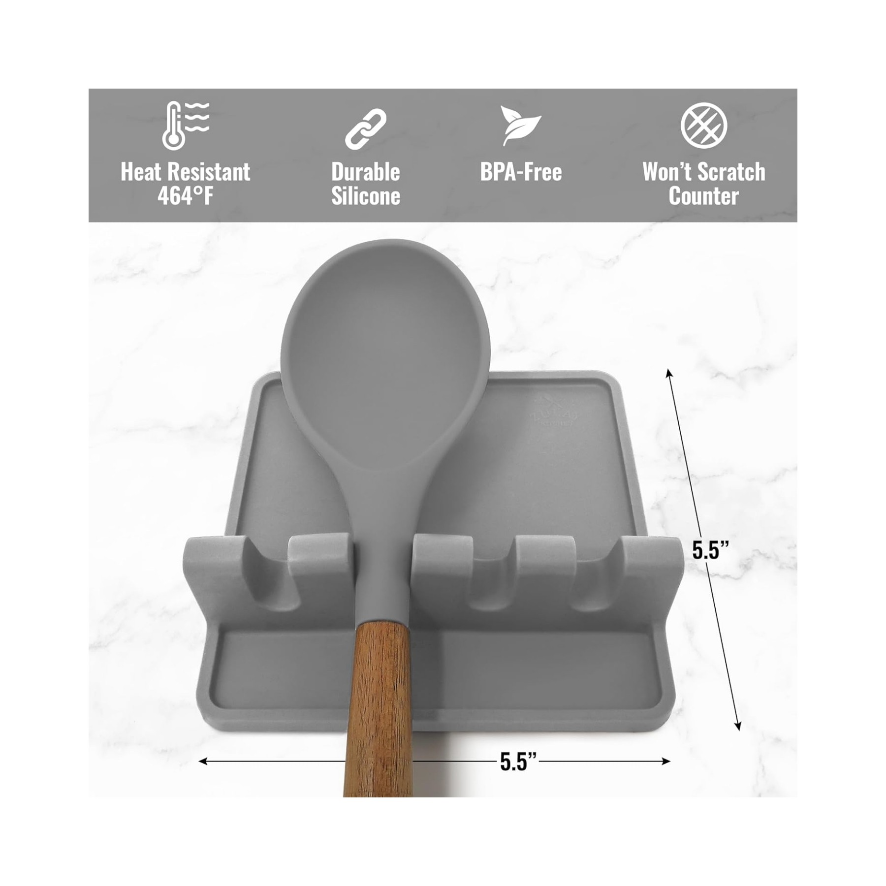 Silicone Utensil Rest with Drip Pad for Multiple Utensils 1