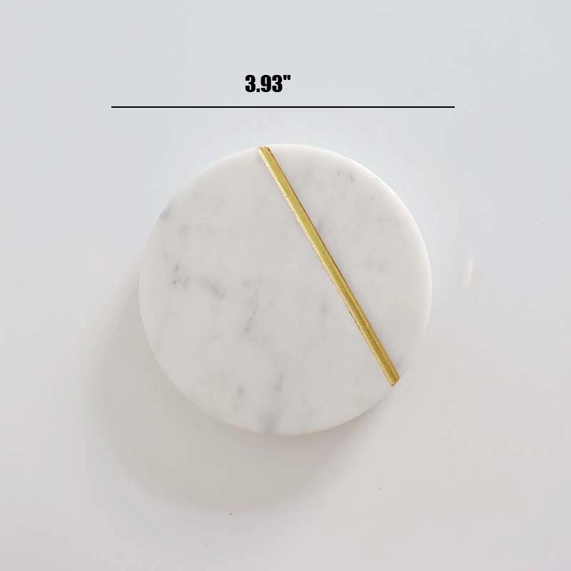 Custom Marble Coaster with gold thread 3