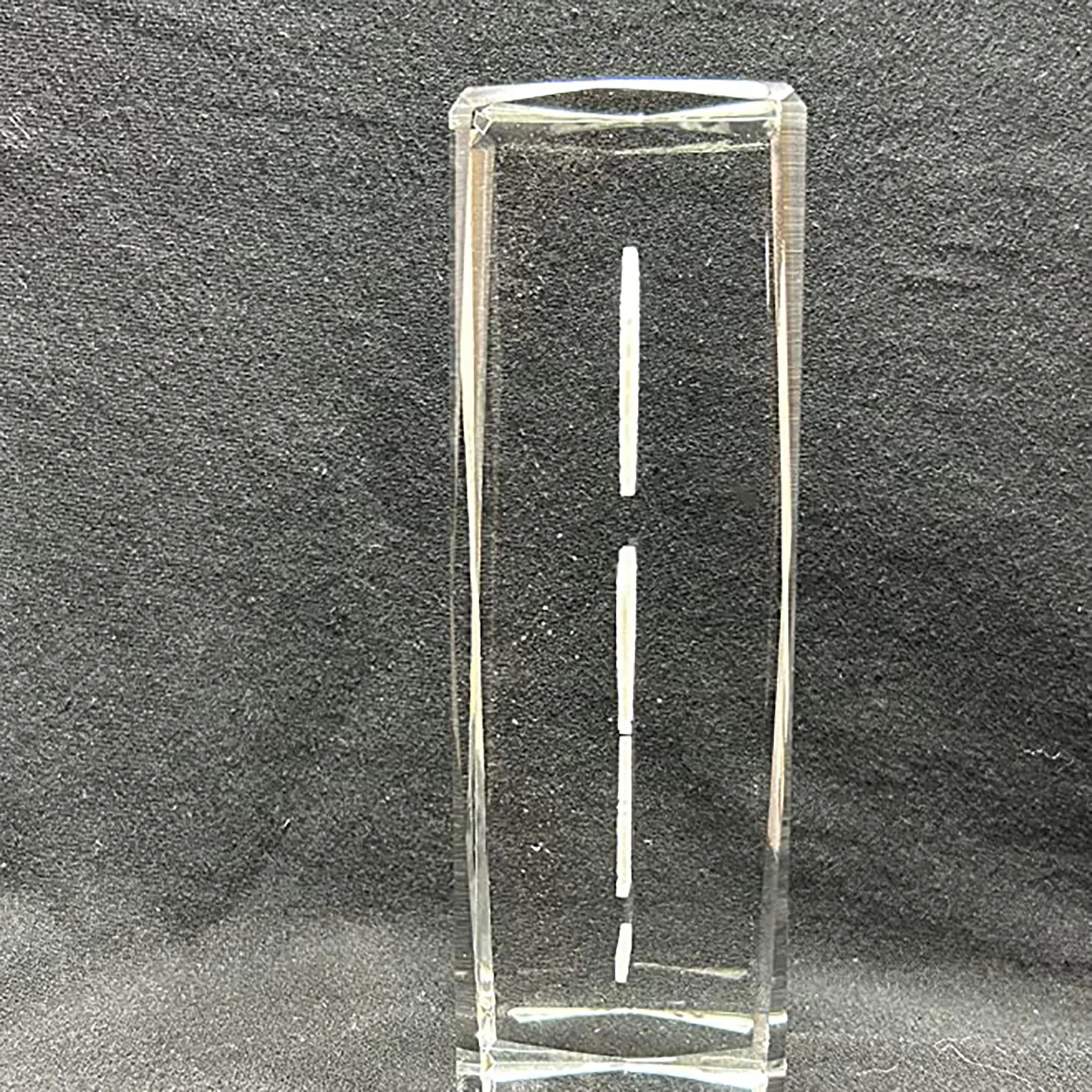 MOQ 5 PCS 7 Inch Tall Solid Crystal Champion Cube Trophy 3