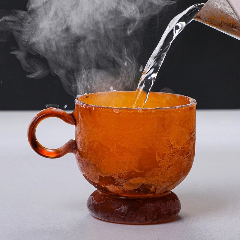 Custom 12 OZ. Glass Tea Cup Coffee Mug with Saucer Set 8