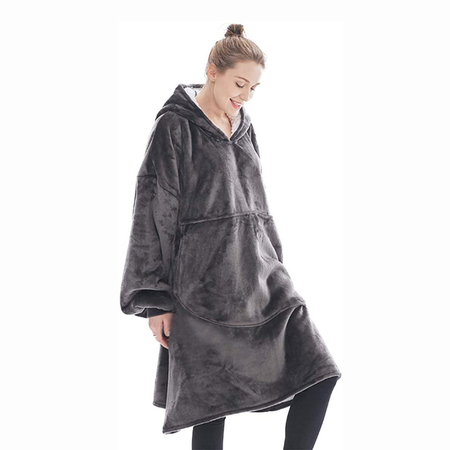 Warm Wearable Blanket Hoodie, custom hoodie or sweatshirt with logo imprint 3