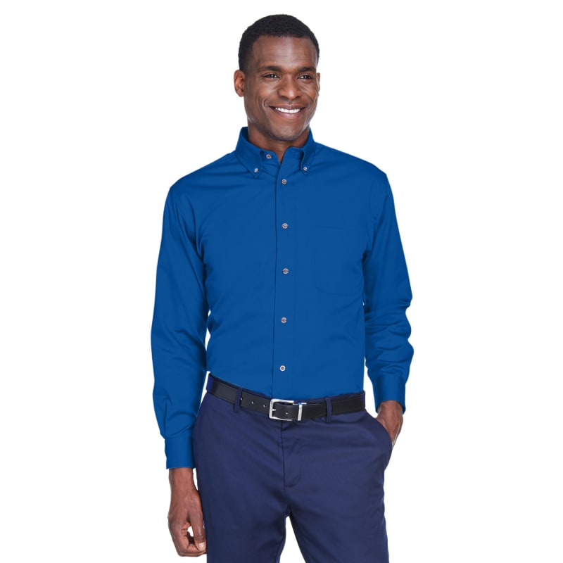 Harriton Men's Tall Easy Blend™ Long-Sleeve Twill Shirt With Stain-Release 21