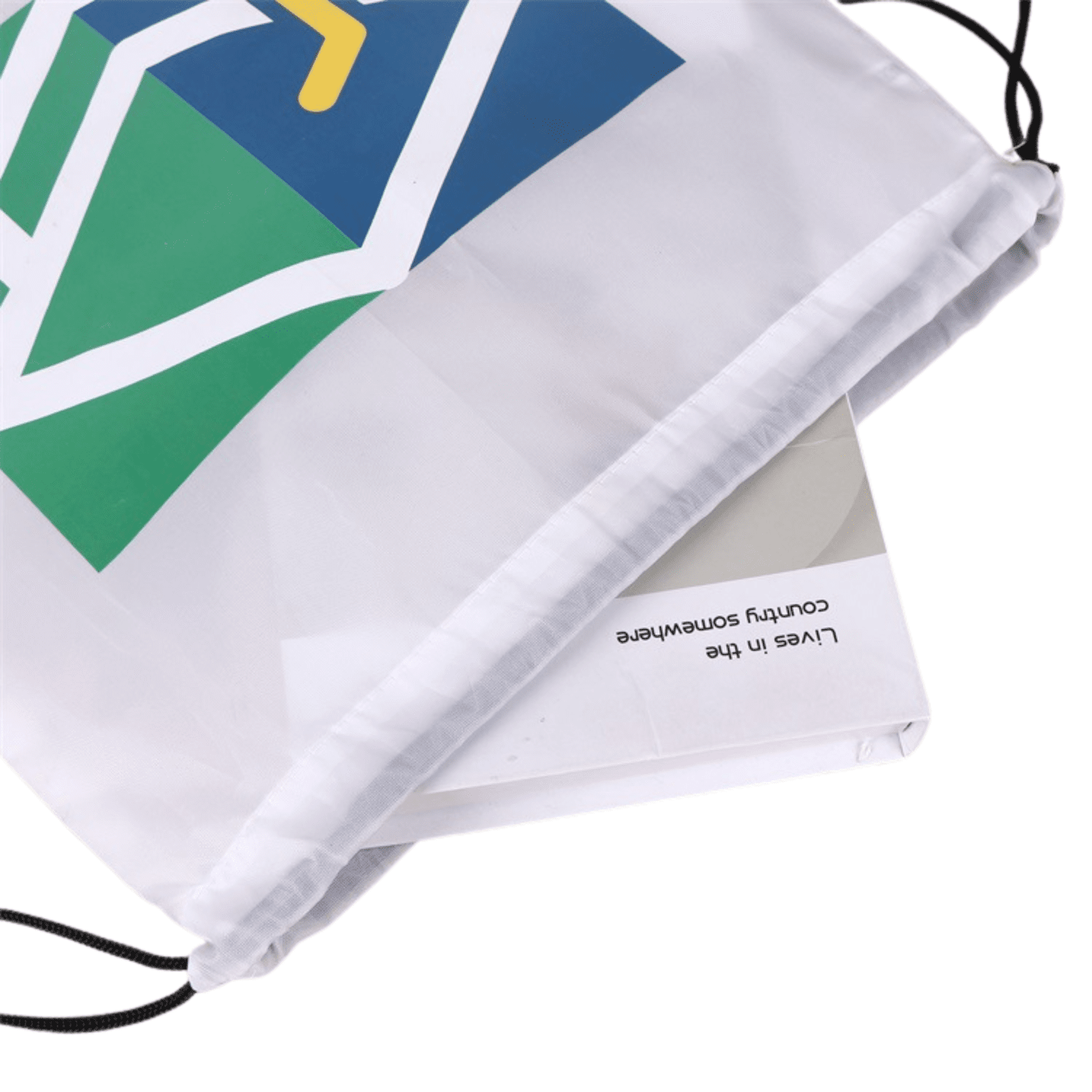 Premium 210D Polyester Full Color Drawstring Bag w/ Reinforced Edge (14" x 18") 4