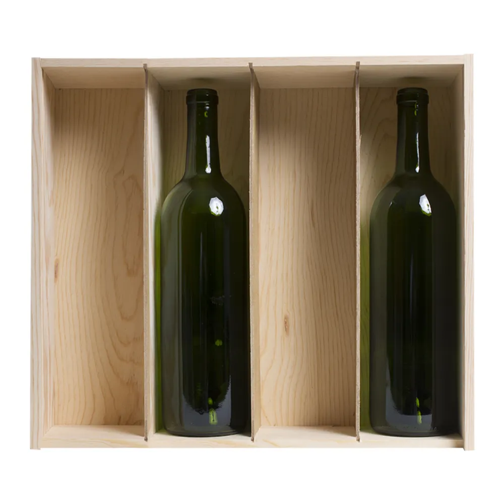 4-Bottle Wood Wine Box 5
