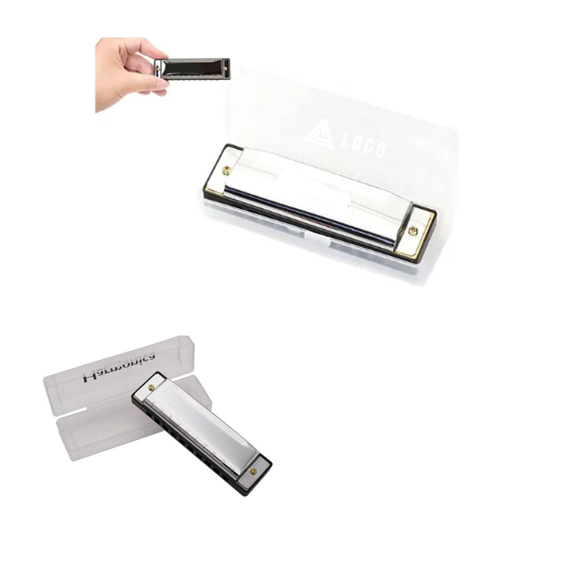 Custom 10 Holes Harmonica With Case 3