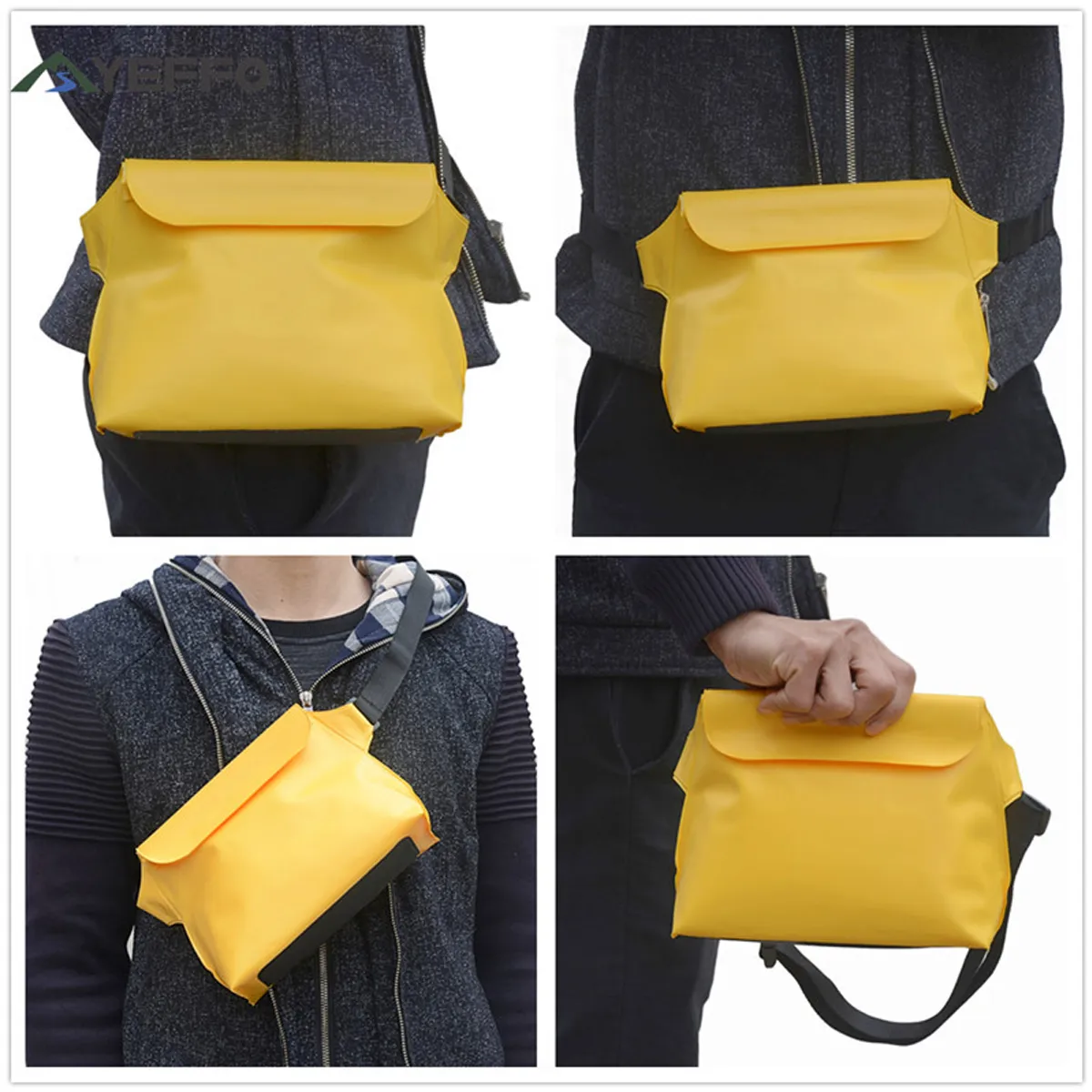 Colorful Waterproof Pouch Fanny Packs With Black Waist Strap 2