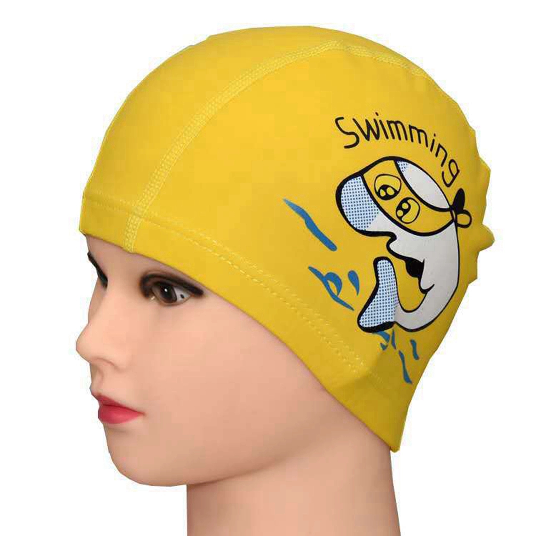 Cartoon Dolphin Print PU Swim Hat 6