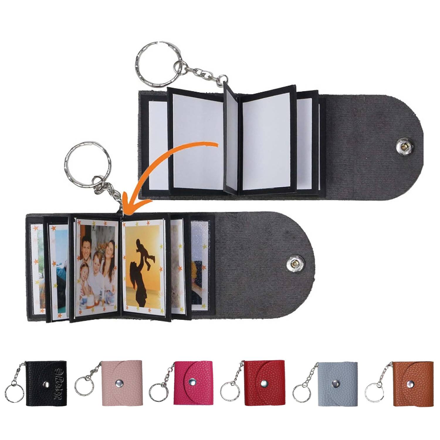 Personalized Mini PU Leather Picture Keychain 2