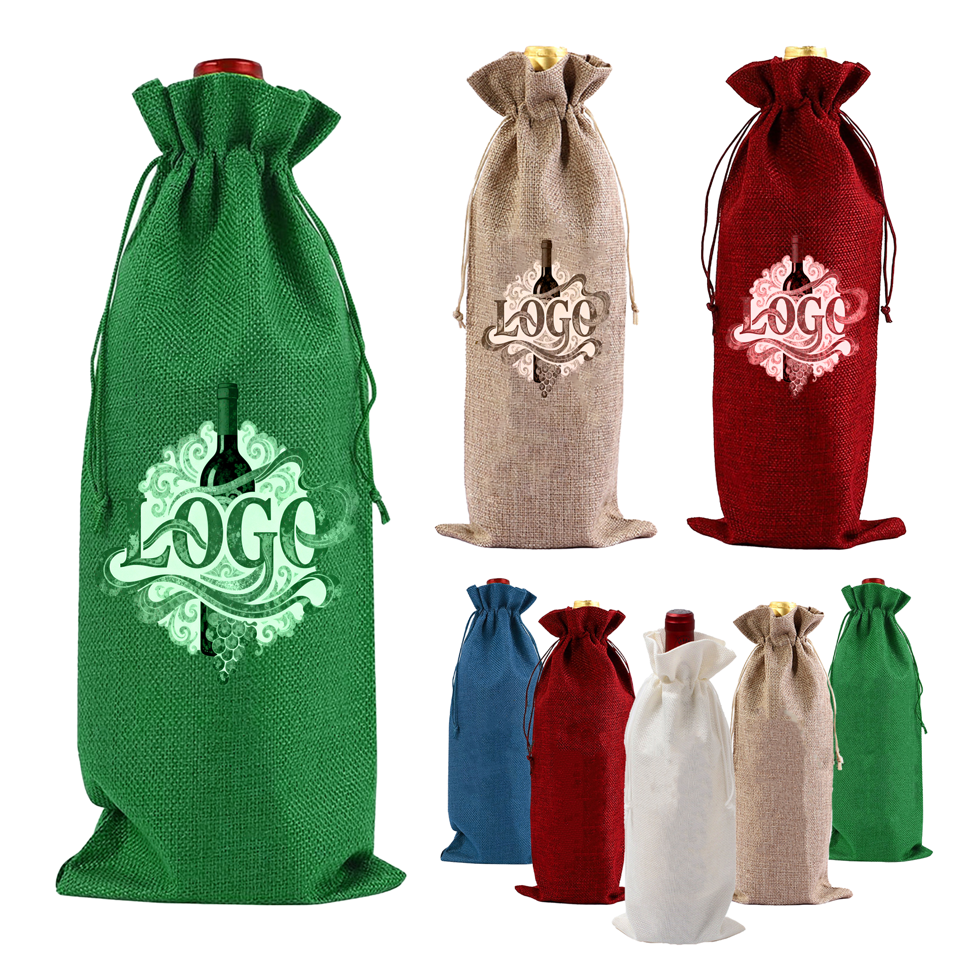 Festival Drawstring Wine Bottle Bag 3