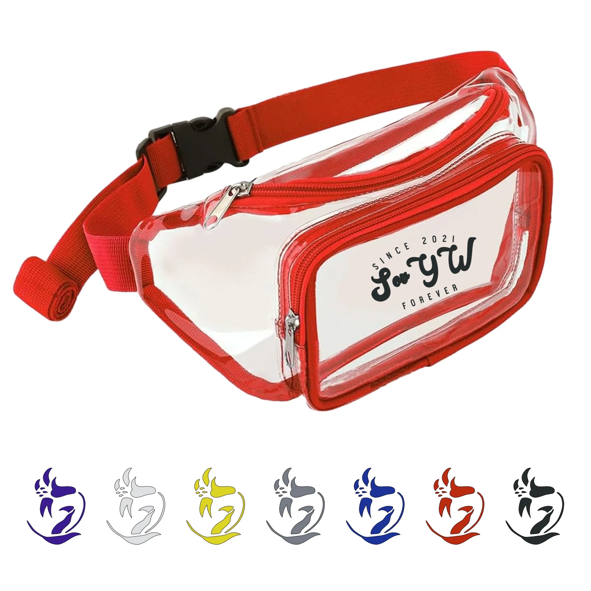 Clear PVC Waist Bag Stadium Approved Fanny Pack 13