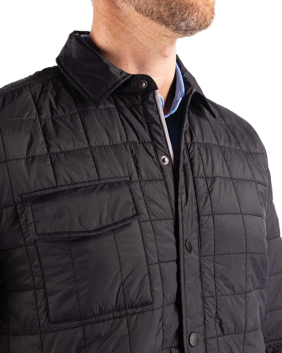 Cutter & Buck Rainier Recycled Insulated Puffer Mens Big & Tall Full Zip Shirt Jacket Big & Tall 21