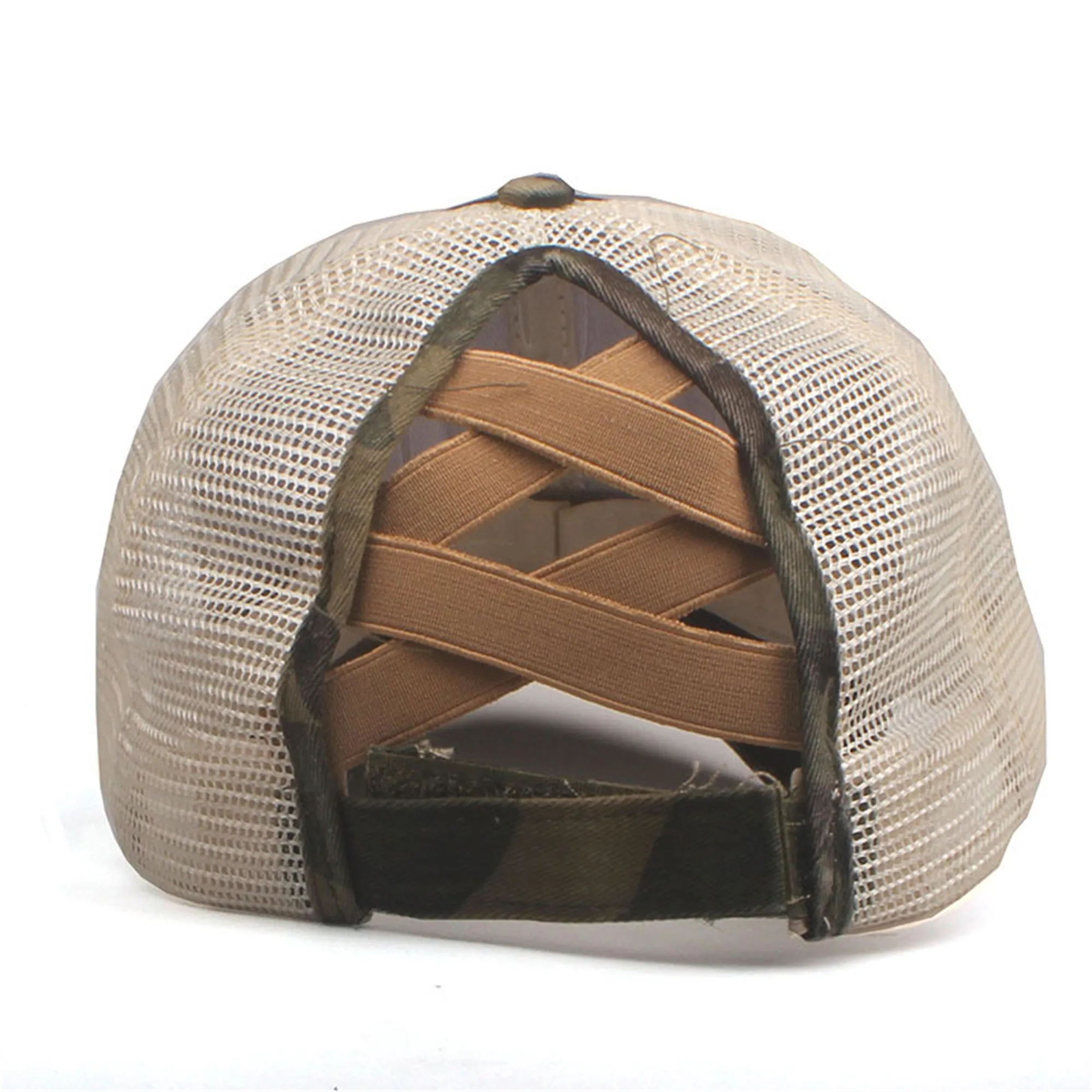 Washed Cotton Ponytail Baseball Cap 14