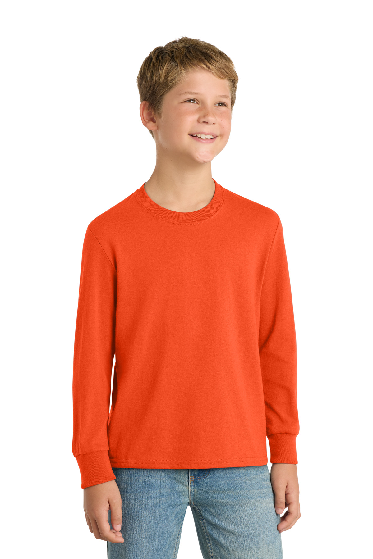 Port & Co Youth Long Sleeve Core Cotton Tee. PC54YLS 110