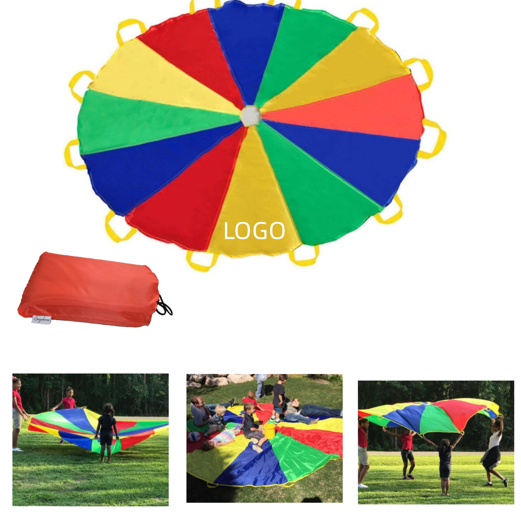 Parachute 8 Feet for Kids with 9 Handles 3