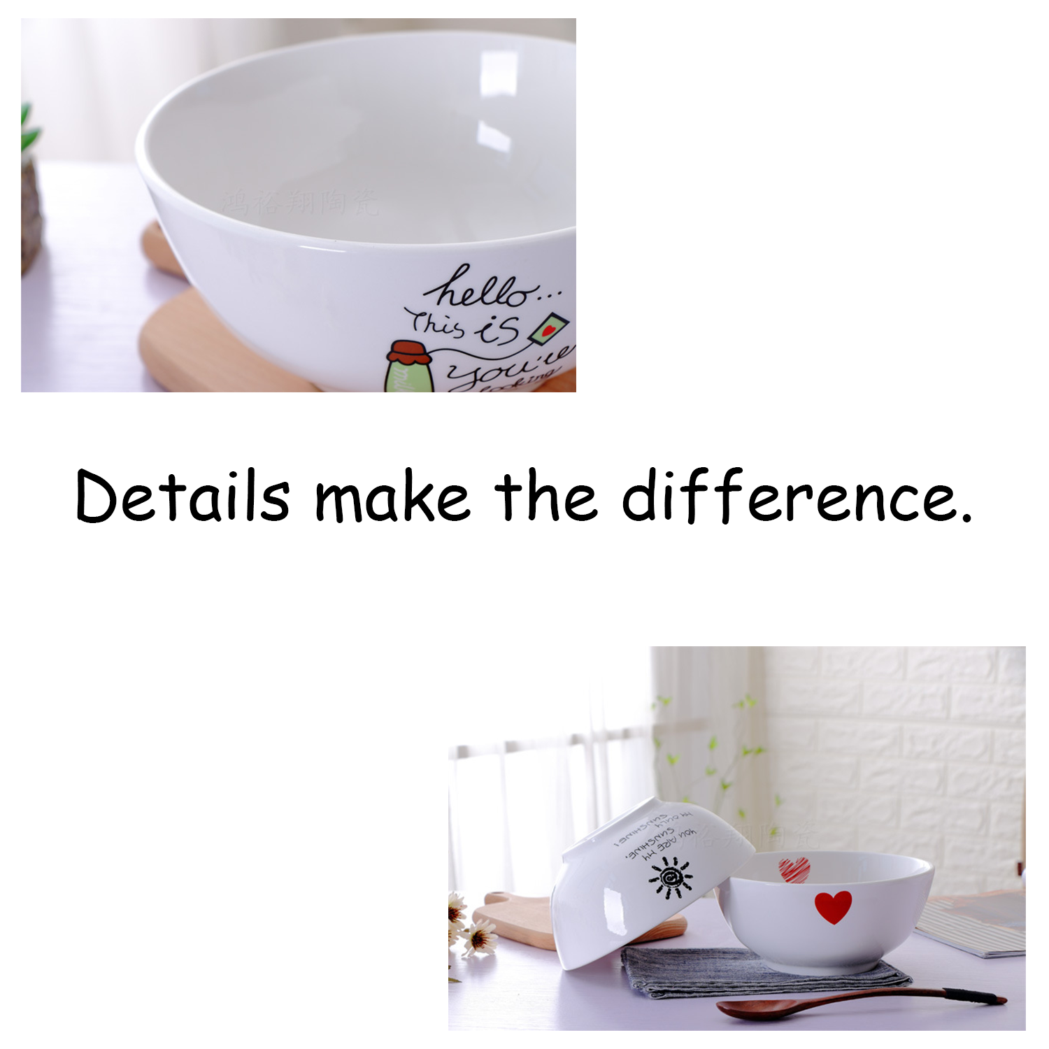 50 oz Large Capacity Creative Ceramic Soup Bowl 6