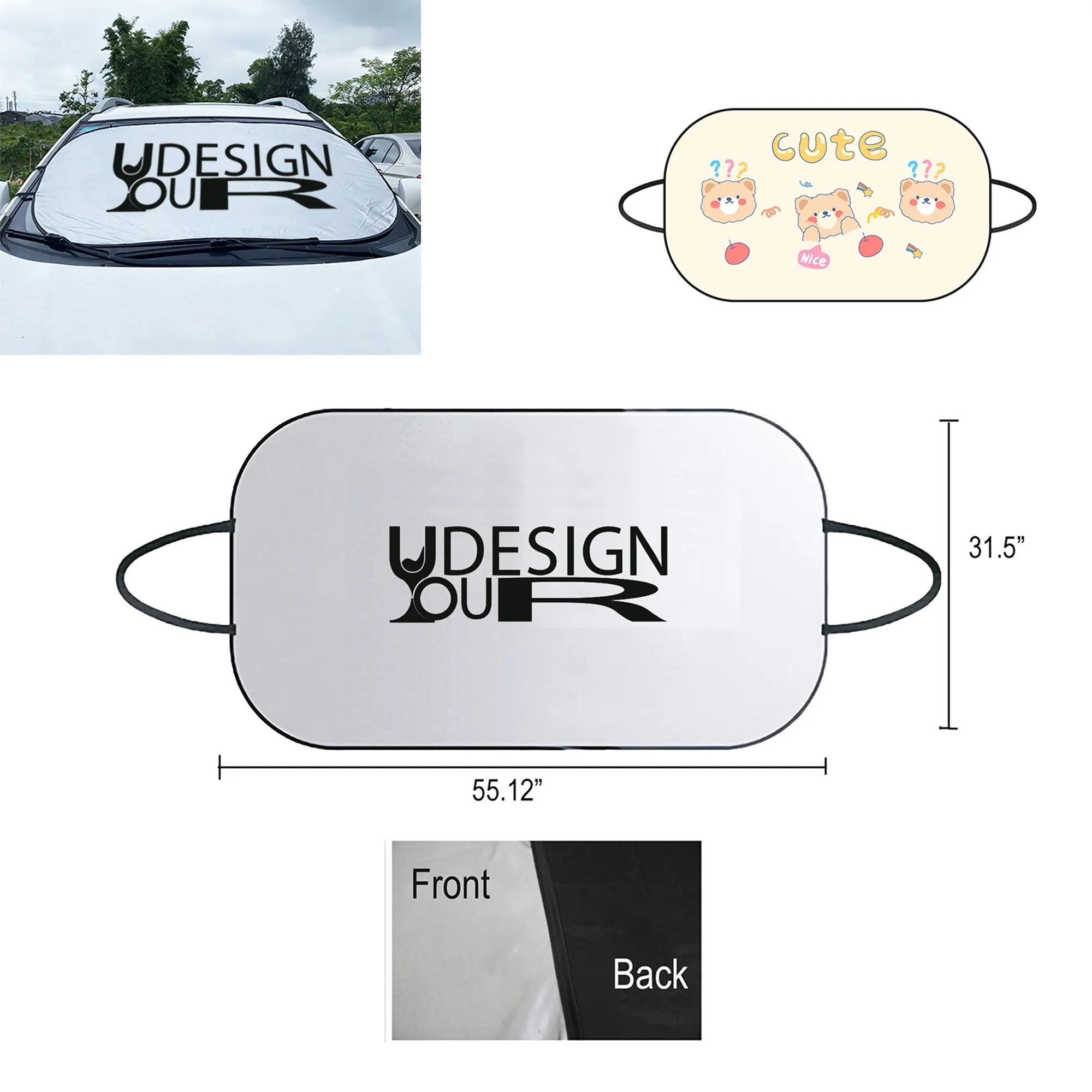 Custom Foldable Universal Car Windshield Sunshade MOQ10