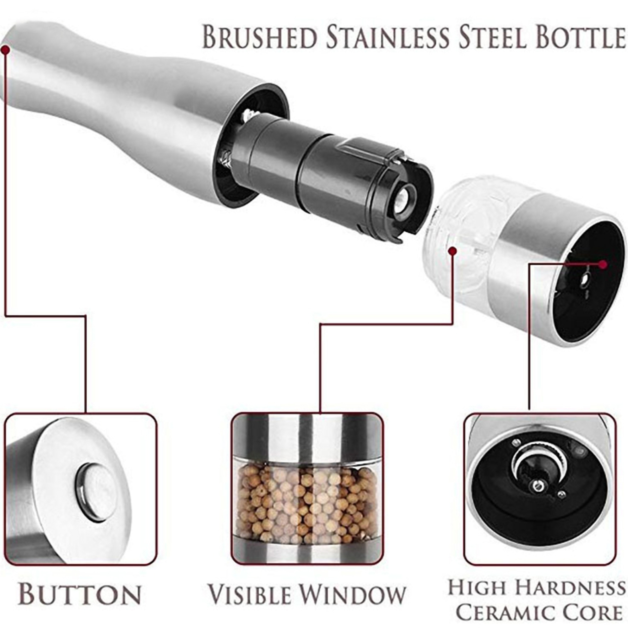 Adjustable Electric Salt & Pepper Grinder 3