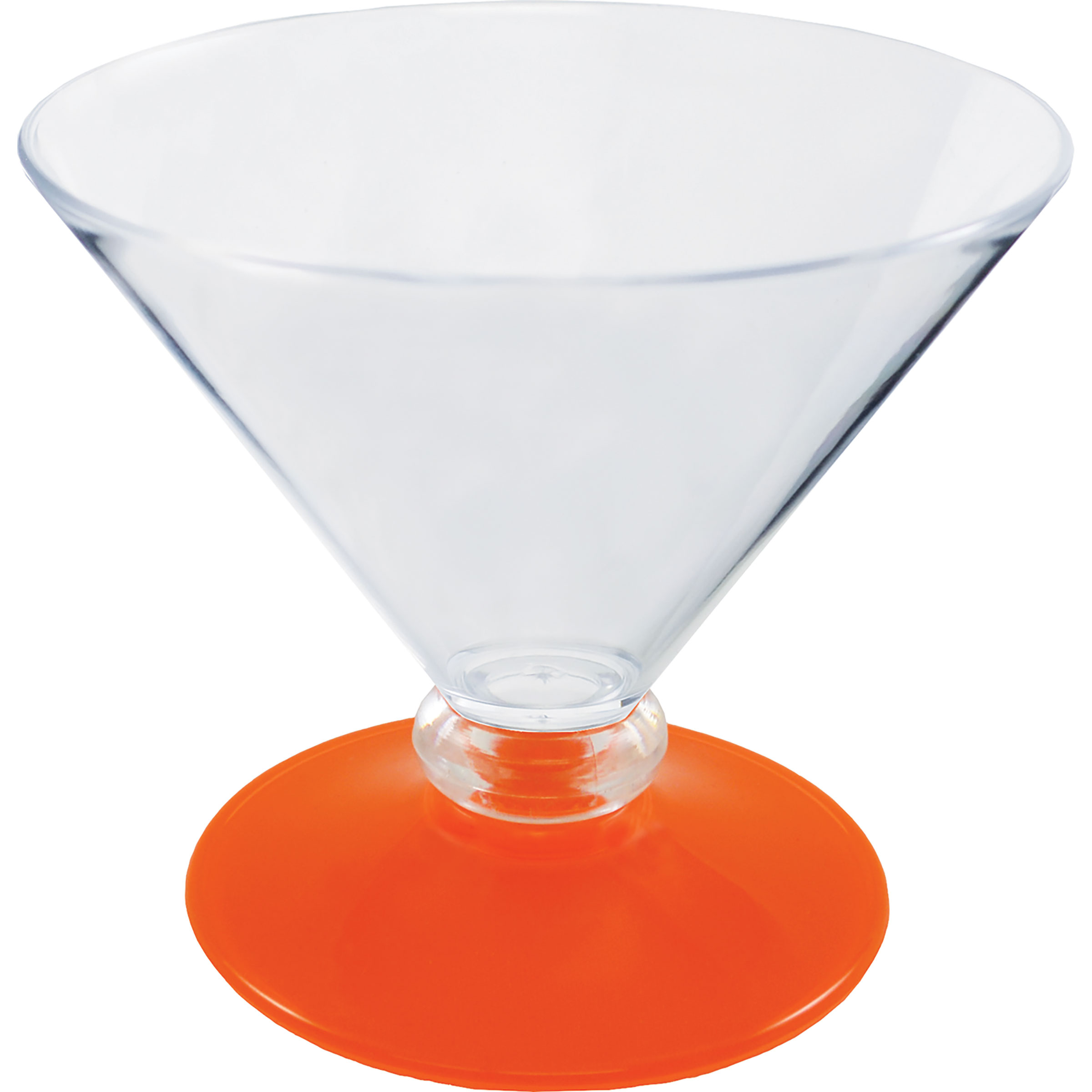 7oz Short Stem Plastic Martini Glass with Your Choice of Base Color 7