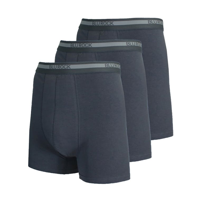 Men's Stretch Cotton Boxer Briefs - Charcoal Large 3 Pack 2