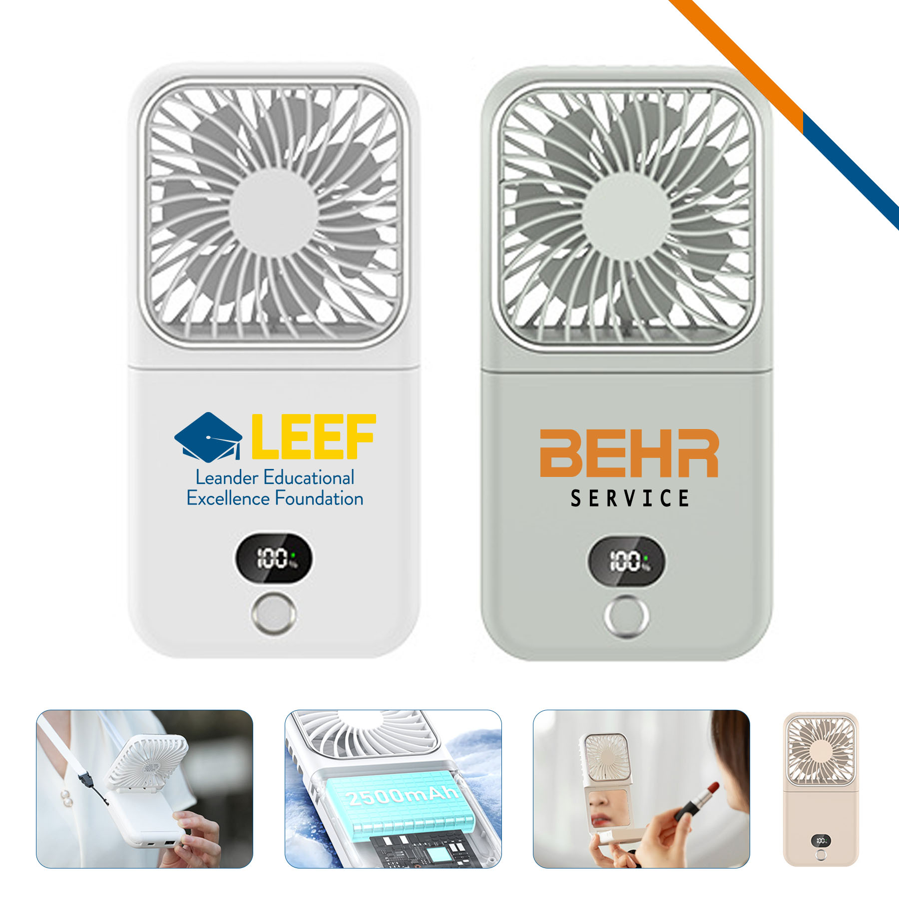 AirPalm 3in1 Foldable Mirror Handheld Fan